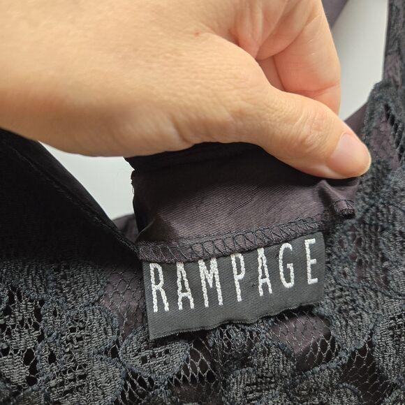 Vintage Rampage Black Lace Dress sz Small Juniors 3 A-line Fairygoth 90s Grunge - Picture 8 of 10